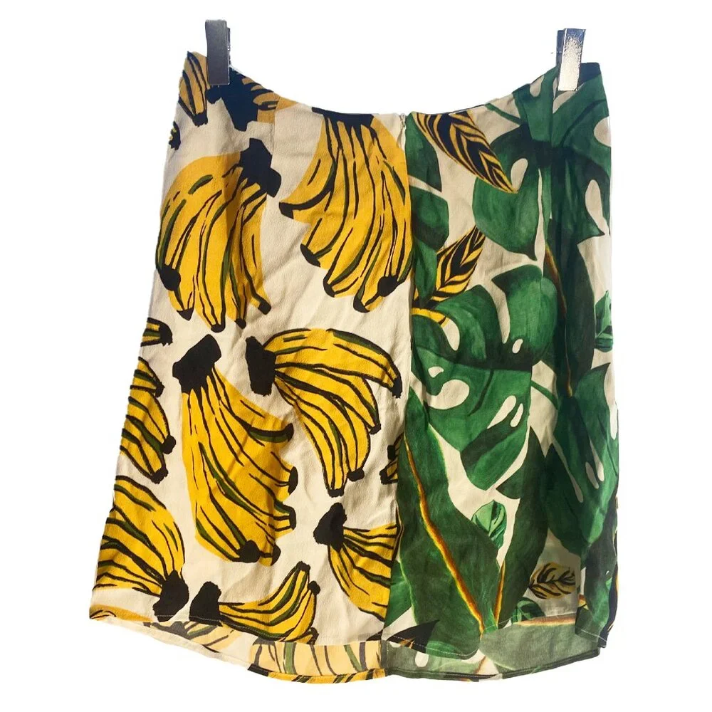 FARM Rio Banana Print Mini Skirt - Green and Yellow - Picture 5 of 7